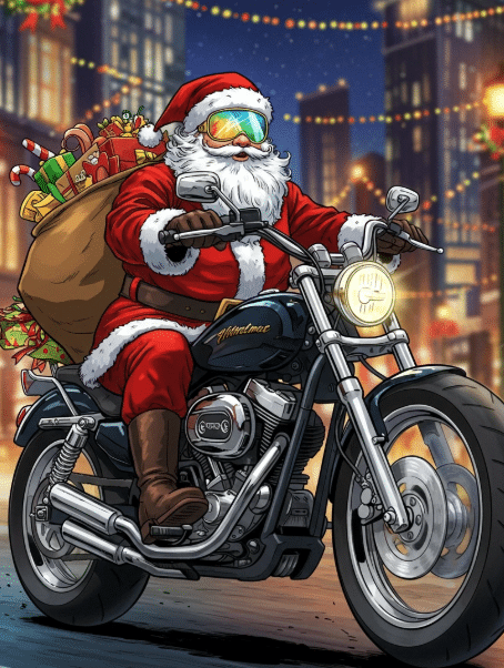 le père Noël modernisé pour les contes de Noël