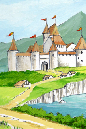 illustration de château de contes de fées